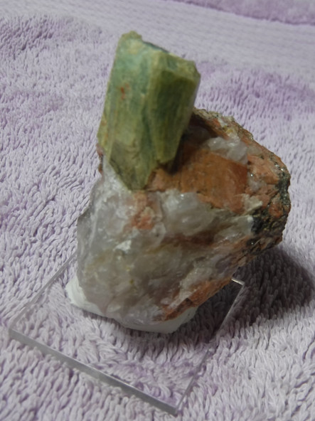 Euhedral green Beryl, Microcline and Smoky Quartz, China Wall, Park Co. Colorado