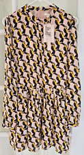 Avec Les Filles Anthropologie Toucan Bird Dress Medium NWOT Pink Champagne Combo