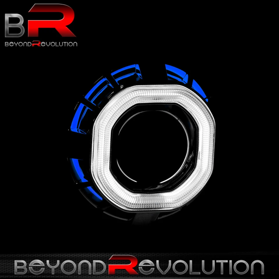 Kit de doble ojo de ángel cubierta de faros retrofit proyector HID para BMW Mercedes Benz Foto 4 de 4