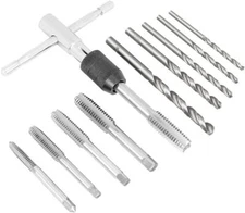 T-Handle Tap Wrench Kit with 5pcs M3 M4 M5 M6 M8 Machine Thread Taps Set Tapp...