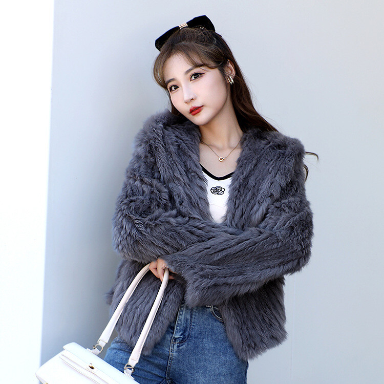 Denim Jacket Women Patchwork Imitation Rabbit Fur Lapel Loose  New Winter Quilted Jacket main image 0
