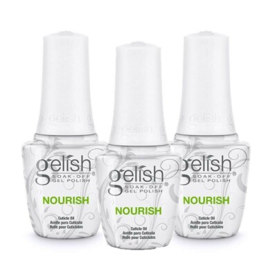 3 x Harmony Gelish Nourish Cuticle Oil 0.5 oz Brand New Bottle free file