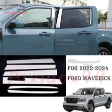 Brilliant silver Pillar Post Cover Door Trim For 2022 2023 2024 Ford Maverick