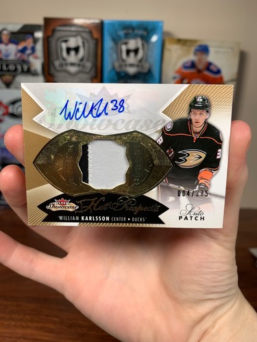 William Karlsson 2014-15 Fleer Showcase Hot prospects Rookie Patch Auto 004/375