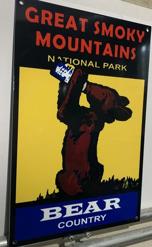 Vintage Style great Smoky Mountains National Park  Steel Metal  Quality Sign