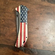 ElitEdge Huge Assisted Open AMERICAN FLAG Pocket Knife Folder 12.25"