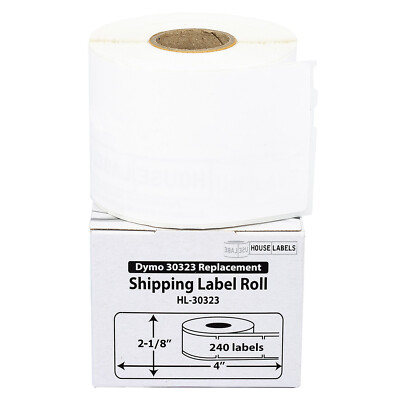 DYMO LW 30323-S POLYPROPYLENE WATERPROOF Labels - (2) Rolls - 2-1/8'' x 4''