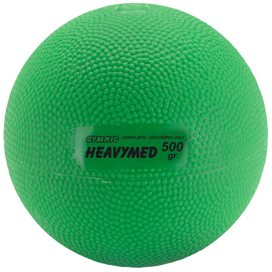 Gymnic Medizinball Heavymed Ledraplastic 500 gramm | grün | 10 cm - NEU