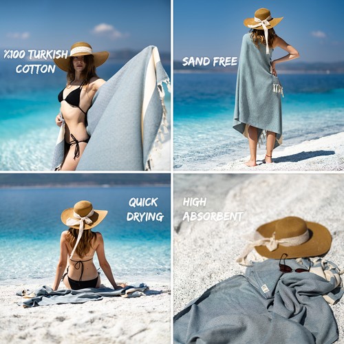 TURKISH BEACH TOWEL100% COTTON TRAVEL CAMPING SAUNA YOGA BATH HOME DECOR BLANKET - Picture 44 of 105