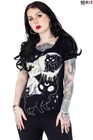 Cupcake Cult Goth T-shirt Midnight Kitty Punk Anime Cartoon Cat Cotton Top