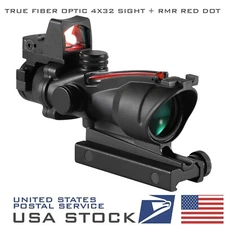 ACOG 4x32 True Fiber Optics Red / Green Chevron Red Dot Sight Tactical Scope