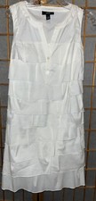 ALFANI WHITE Sleevess Layered button up Dress Size 2
