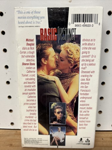 Basic Instinct VHS Tape Michael Douglas Sharon Stone Suspense BRAND NEW SEALED - Picture 2 of 3