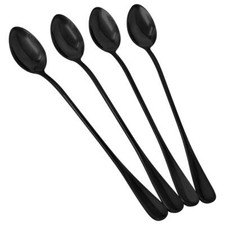 4 Pcs Long Handle Iced Tea Spoon Coffee Spoon Ice Cream Spoon Stainless Steel Co