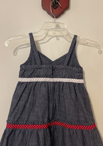 Crazy 8 Girls Size 6 Red, White, Blue Sleeveless Flowy Denim Cotton Dress! A6034 - Picture 5 of 5