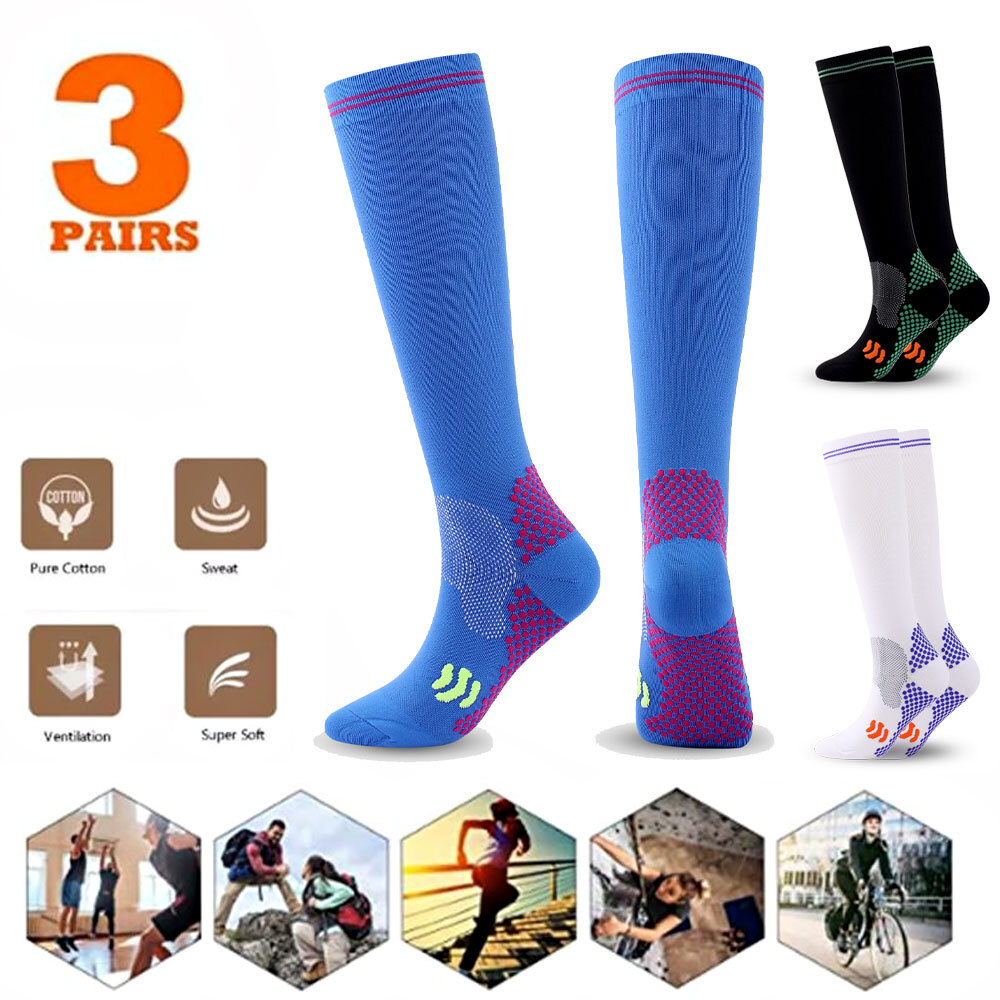 Compression Socks Women Long Above Knee Sports Socks For Running Fitness S-XXL-image