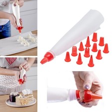 LARGE PASTRY BAG PIPING BAG 34X13 CM 13.4 X 5.1 IN REUSABLE  13 NOZZLES
