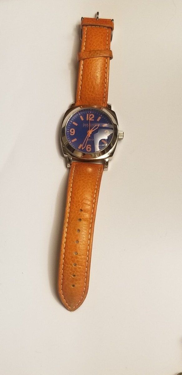 Vintage Joan Rivers Classics Quartz wrist watch leather blue  display picture 1