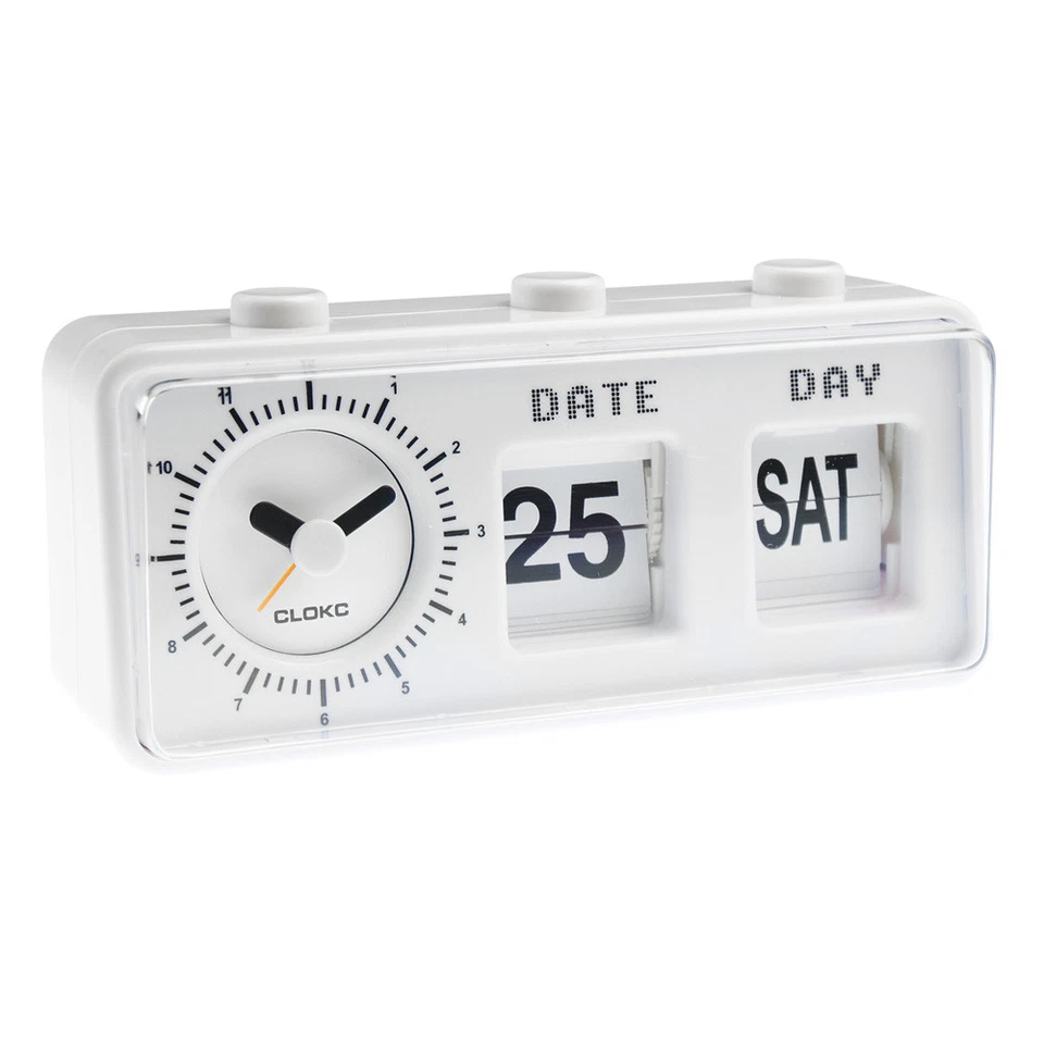 Retro Vintage Style Calendar Flip Alarm Clock - Day & Date Display - FREE DELIVE - Image 4 of 4
