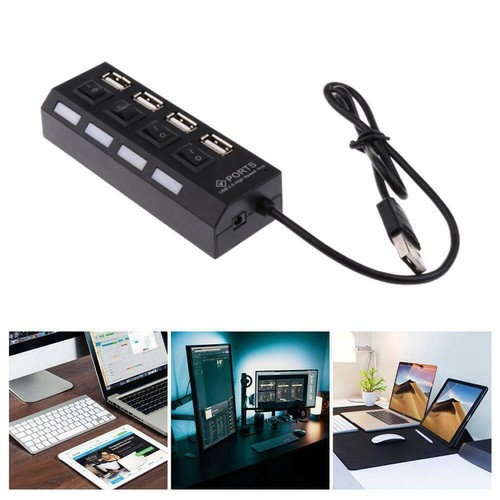 USB Splitter 4 Port Expander Docking Stations USB 2.0 Hub Adapter for Laptop - Picture 3 of 10