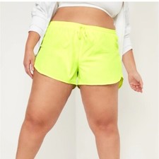 Old Navy Dolphin-Hem Run Shorts Highlighter Green Plus Size 3X NWT