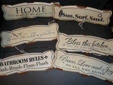NWOT Metal Tin Sign Wall decor 10"x3" YOU CHOOSE 