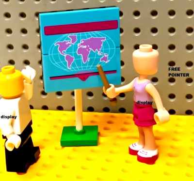 LEGO WORLD MAP with Free Pointer Stick School Sticker STAND History TEACHING