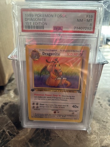 Dragonite (1st Edition) graded PSA 8 for sale on eBay