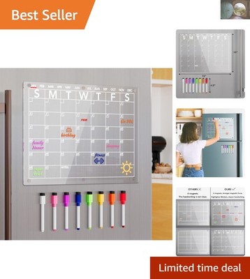 Chic Acrylic Magnetic Dry Erase Calendar - 15'' x 11'' for Effortless Organization