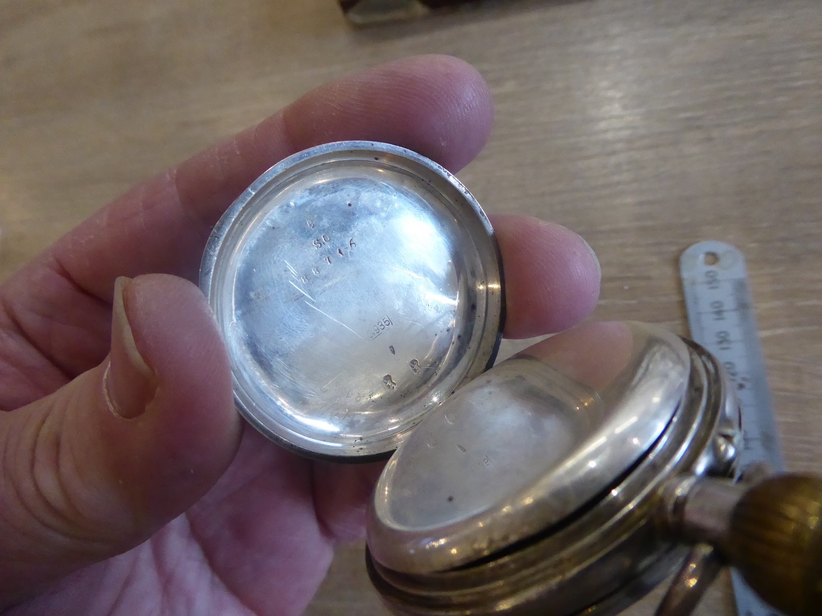 SUPERB HALF HUNTER  ANTIQUE SOLID SILVER  GENTS P… - image 6