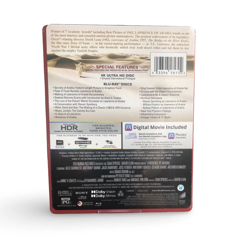 LAWRENCE OF ARABIA 4K UHD + Blu-ray Steelbook 60th Anniversary Limited Edition - Image 2 of 4