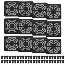 12 Pcs 50mm Fan Filter Grill Plastic Ventilation Grill Cover with Screws, Black