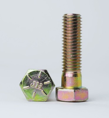 5/8-11 x 2-1/4'' USS GRADE 8 HEX HEAD CAP SCREW, YELLOW ZINC PLATED (10/PK)