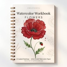 Flower Watercolor Workbook for Adults Beginners 6.5 x 9 Inch