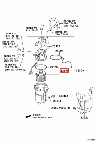 Genuine Hilux GUN126 GUN125 GUN123 1GD 2.8 Diesel 2GD 2.4 Diesel Fuel Filter - Picture 7 of 12