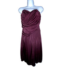 Express Dress Womens Medium Purple Mini Strapless Ruched Pleated Mini Party
