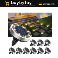 Solar Bodenleuchten 10 StüCk 8 LED Wasserdicht FüR Garten Rasen Gehweg AußEn