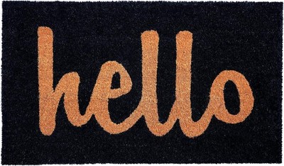 oway Mills Script Hello Doormat (Bla/Natural, 24'' x 48'')