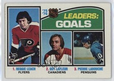 1976 Topps League Leaders Reggie Leach Guy Lafleur Pierre Larouche #1 HOF 19lw
