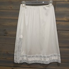 Sears Half Slip Womens M White Nylon Lace Hem "The Doesn't Slip" Vintage USA