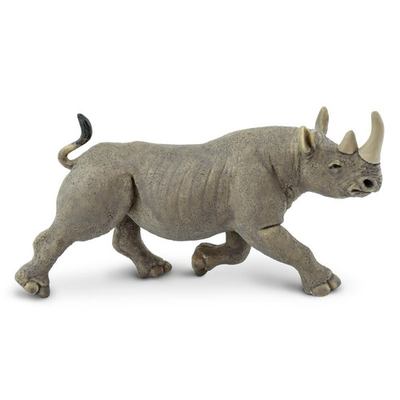 #ad Lifelike Black Rhino Figurine Hand Painted 5.75quot; Model Educational Toy for K $21.59