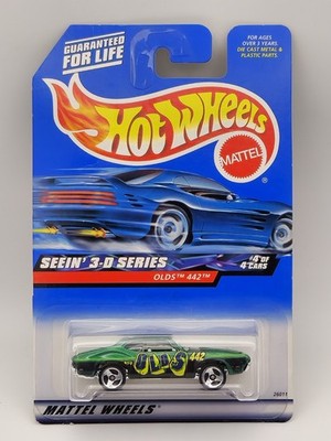 Hot Wheels 2000 - Seein' 3-D 4/4 - Olds 442 W-30 - Metallic Green