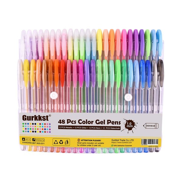 Glitzer Gelstifte Set Zeichnen Schreiben Multicolor Metallic Neon 48 StüCk-image