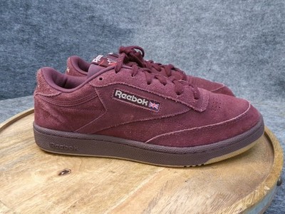 Reebok Classics Club C 85 Maroon Suede Gum Men's Size 10.5 Retro Sneakers Shoes