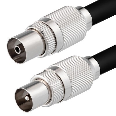 2x IEC Buchse Stecker Antennen Kabel Kupplung Metall Koax Demontierbar TV SAT HD