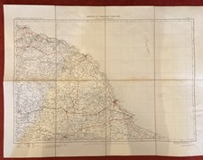 1923 Ministry Of Transport Road Map Sheet 7 Whitby and Scarborough Cloth Back 