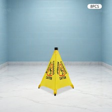 8pcs Wet Floor Sign Wet Safety Signs Caution Sign with Storage Tube 50.5cm/20in