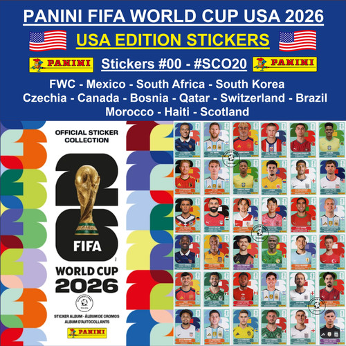 USA EDITION Panini FIFA World Cup 2026 Stickers #00 - #SCO20