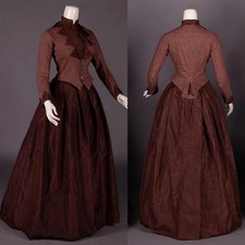 Victorian Edwardian Vintage Gothic Red Dress Festival Fancy Gown Victorian 