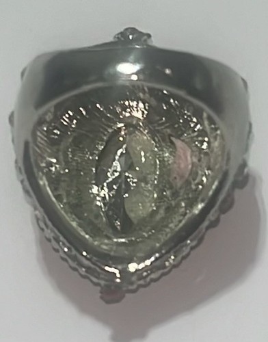 Size 9.5 Size 9 1/2 Red White Blue CZ'S Fashion Silver Tone Cocktail Index - Picture 5 of 7